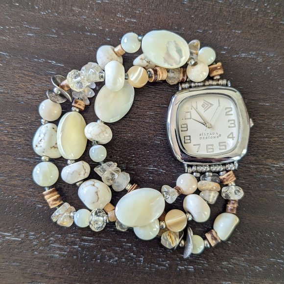 Silpada Jewelry - Silpada Sterling Silver Triple Strand Stretch Bracelet Quartz Watch T1854